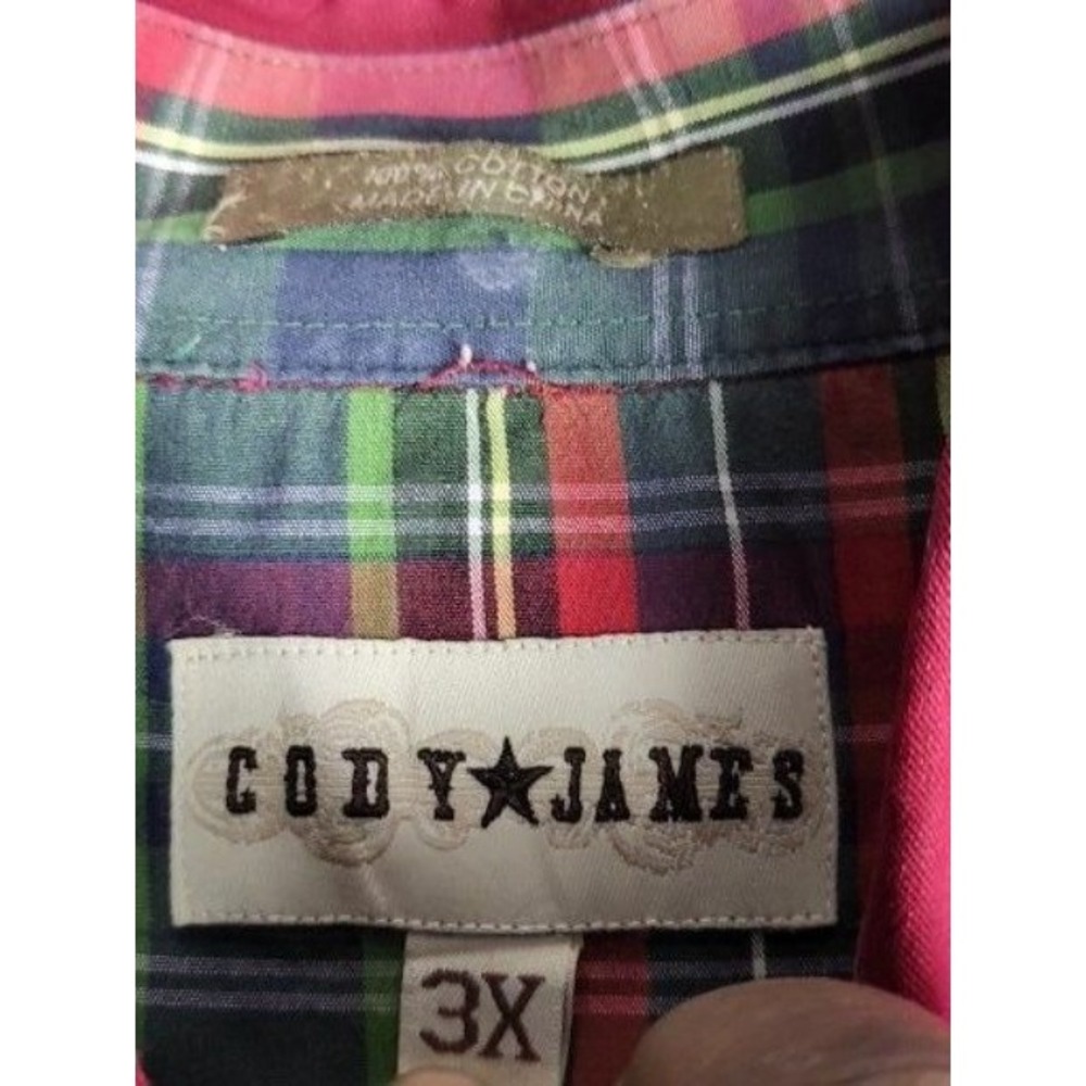 Cody James Mens 3XL Button Up Shirt Maroon Solid Western Rodeo Cowboy Workwear - Picture 3 of 10